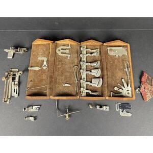 Antique 1889 Singer Sewing Machine Puzzle Box With Attachments  Set
